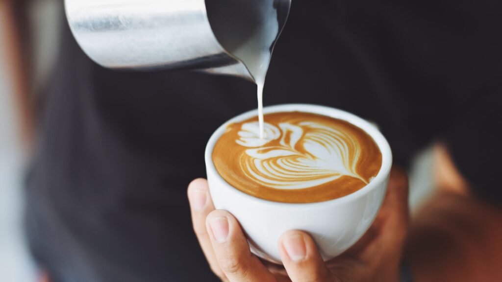 Barista making coffee
