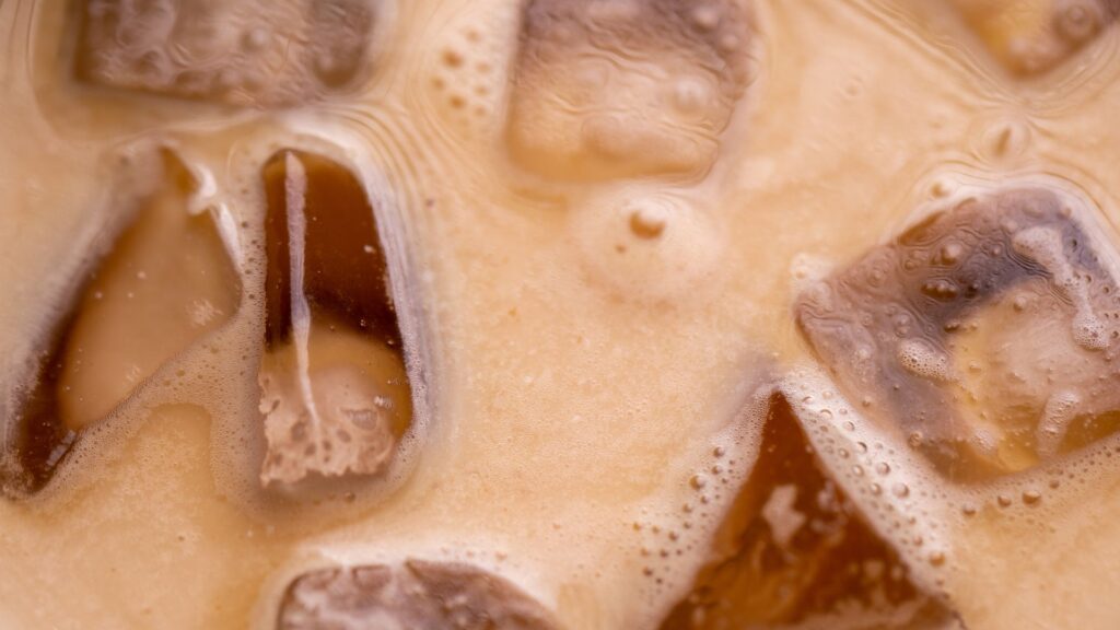 Closeup of a coffee with ice