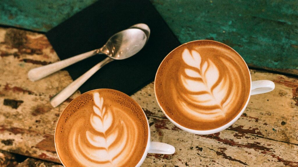 Shot of two coffee latte